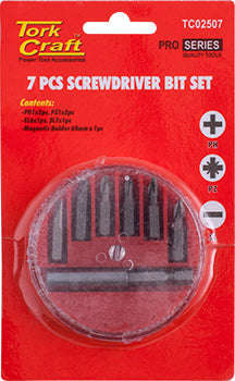 Tork Craft Screwdriver Bit Set 7Pcs(Ph1/2.Pz1/2 Slotted6/7Mm) - DEFAULT TITLE