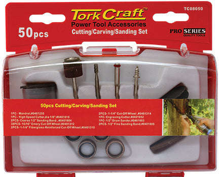 Tork Craft Cutting Carving Sanding Set 50 Pce Mini - DEFAULT TITLE