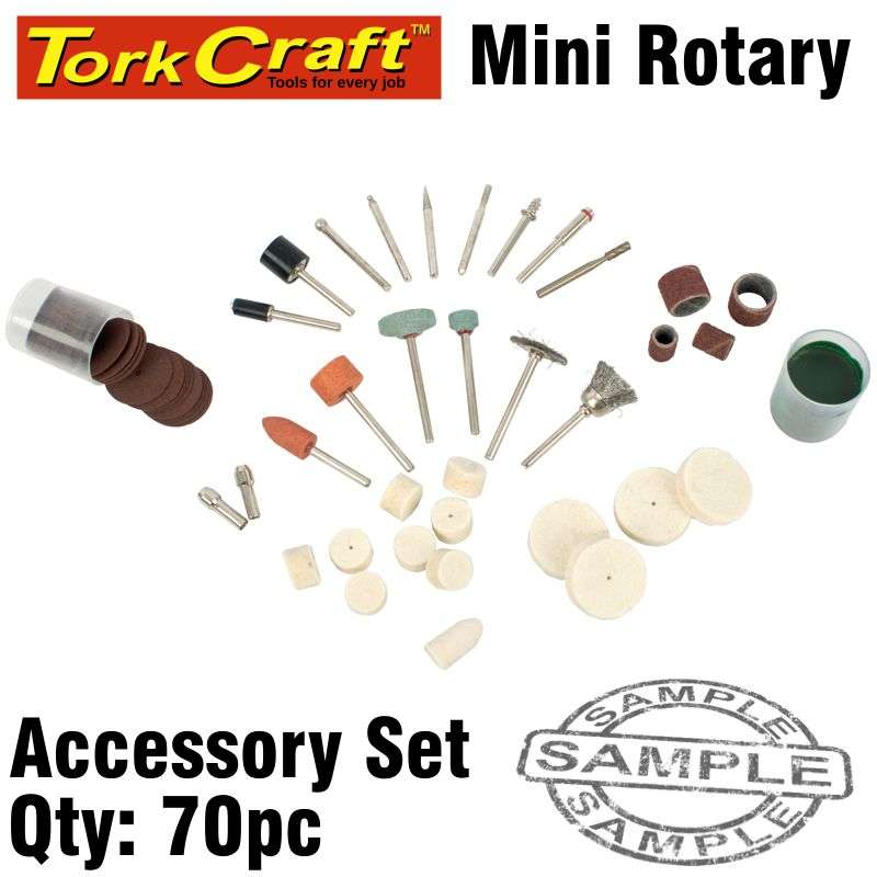 Tork Craft Mini Rotary Accessory Set 70Pc - DEFAULT TITLE