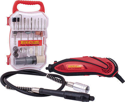 Tork Craft Mini Rotary Tool  And 72 Pc Accessory Kit  With Flexible Shaft - DEFAULT TITLE