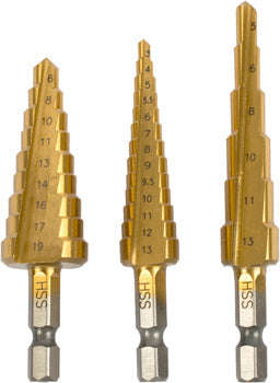 Special - Tork Craft Step Drill Set 3Pce In Blister - DEFAULT TITLE