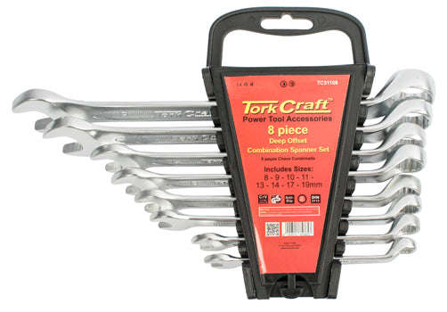 Tork Craft 8Pcs Deep Offset Combination Spanner Set 8-9-10-11-13-14-17-19Mm - DEFAULT TITLE