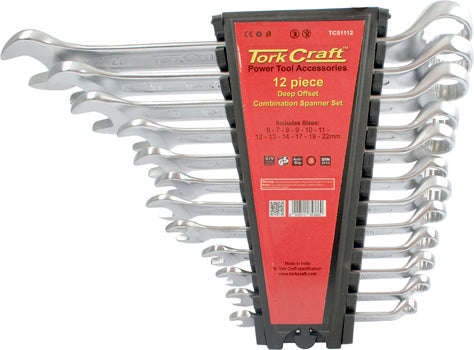 Tork Craft 12Pcs Deep Offset Combination Spanner Set 6-22Mm - DEFAULT TITLE