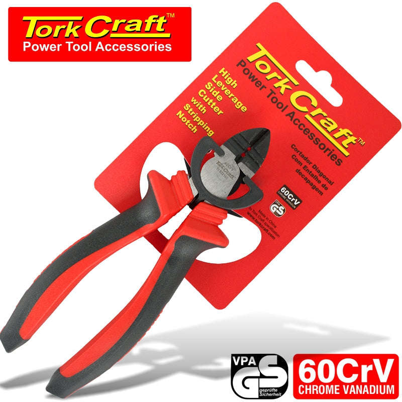 Tork Craft Side/Diagonal Cutter High Leverage Crv 160Mm W/Stripping Notch - DEFAULT TITLE