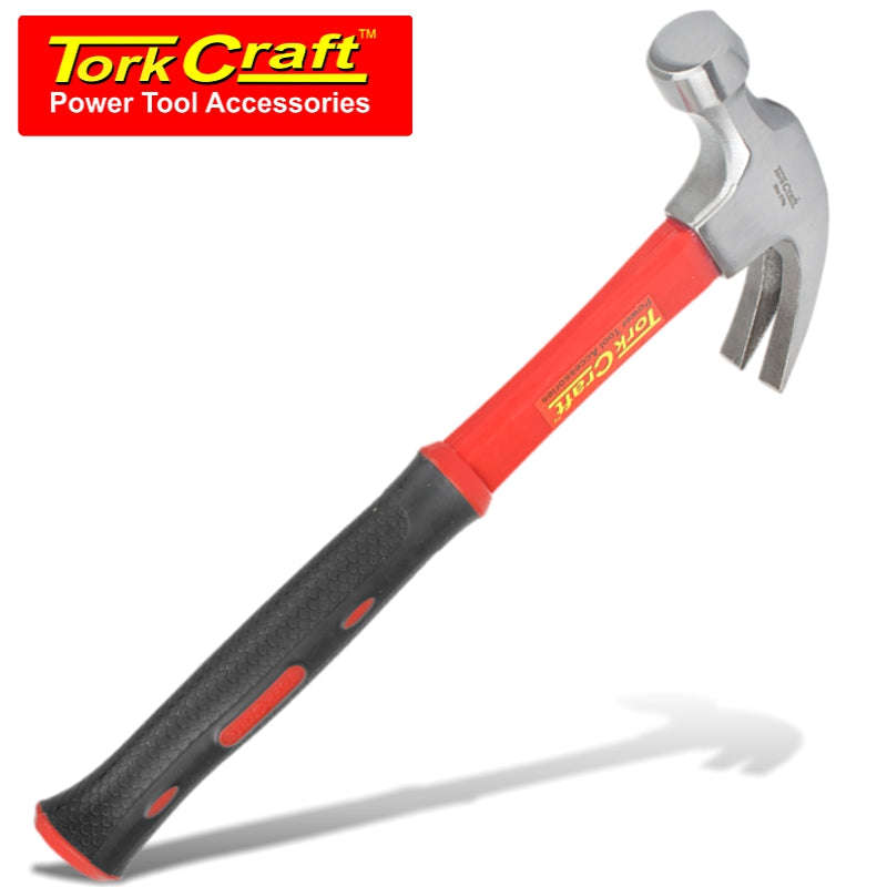 Tork Craft Hammer Claw 570G (20Oz) Fibreglass Handle 295Mm & Full Pol Head -
