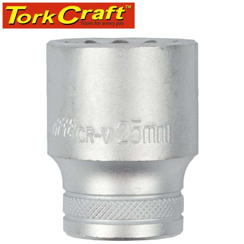 Tork Craft Socket 25Mm X 33.8Mm 1/2' Drive Crv 12 Point