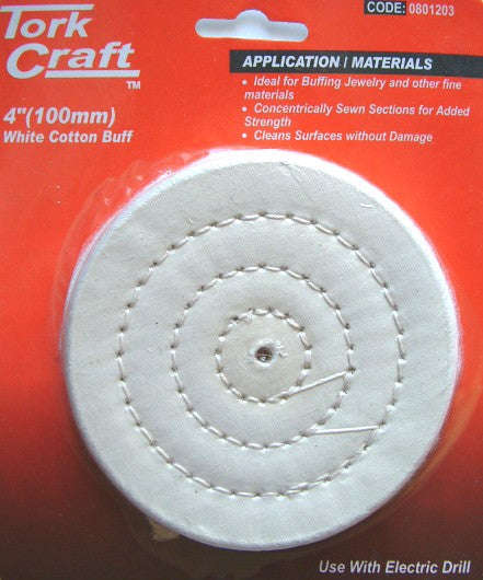 Tork Craft Cotton Buff Replacement 100Mm Carded - DEFAULT TITLE