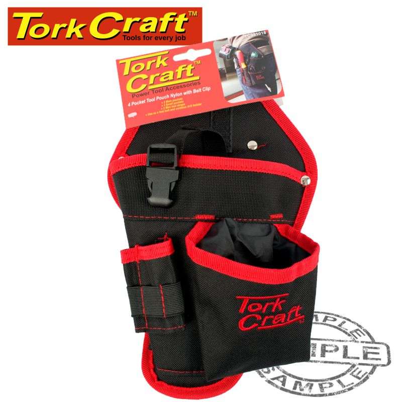 Tork Craft Tool Pouch Nylon With Belt Clip 2 Pocket - DEFAULT TITLE
