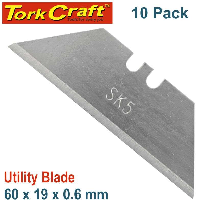 Tork Craft Utility Blade Solid 60Mm X 19Mm X 0.6Mm 10Pc Sk5 - DEFAULT TITLE