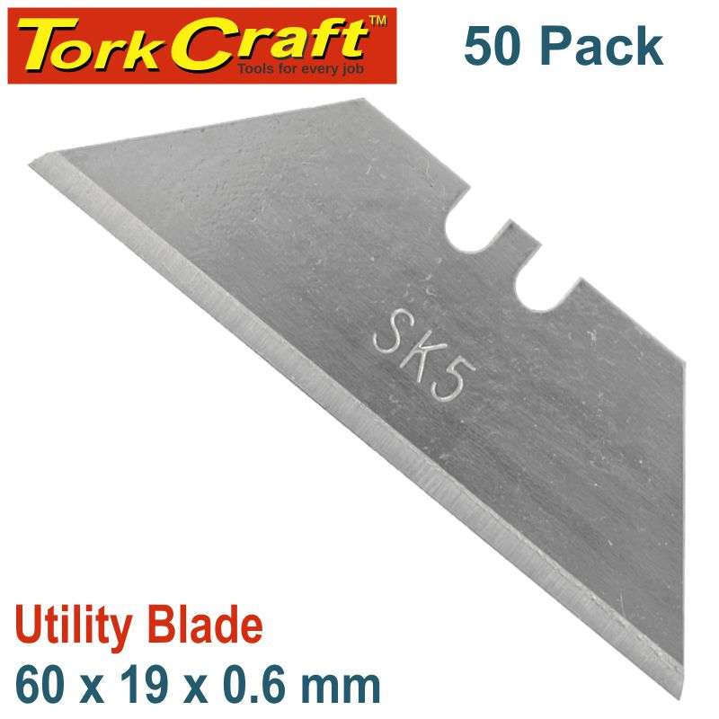 Tork Craft Utility Blade Solid 60Mm X 19Mm X 0.6Mm 50Pc Sk5