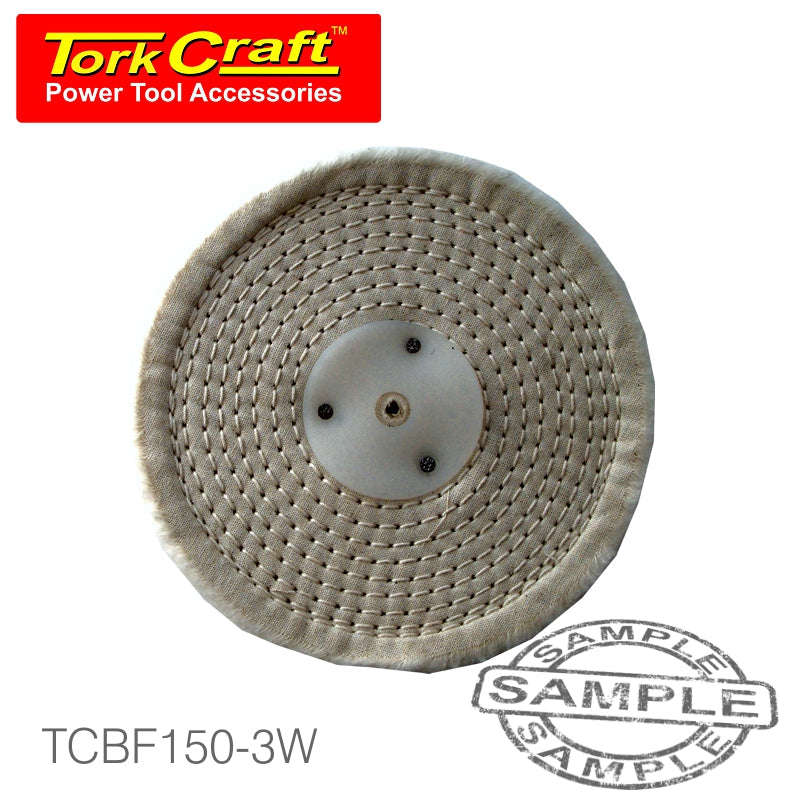 Tork Craft White Buff/Mop 150Mm X 3 Section X 30 Mm Thick 1/2 ' Hole - DEFAULT TITLE