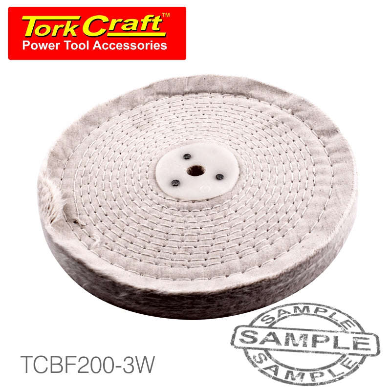 Tork Craft White Buff/Mop 200Mm X 3 Section X 30 Mm Thick 1/2' Hole - DEFAULT TITLE