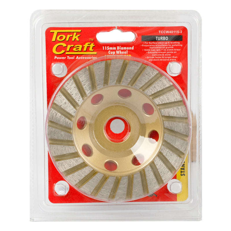 Tork Craft Dia. Cup Wheel 115 X 22.23Mm Turbo Laser Welded - DEFAULT TITLE