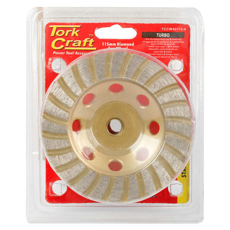 Tork Craft Dia. Cup Wheel 115Mm X M14 Turbo Laser Welded - DEFAULT TITLE