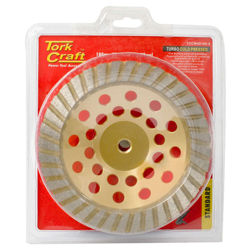Tork Craft Dia. Cup Wheel 180Mm X M14 Turbo Laser Welded - DEFAULT TITLE