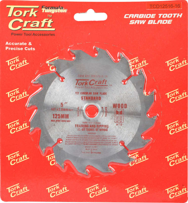 Tork Craft Blade Tct 125 X 16T 16/13 General Purpose Wood - DEFAULT TITLE