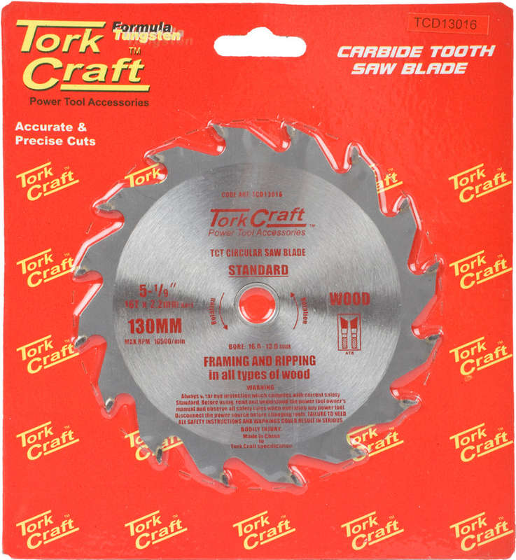 Tork Craft Blade Tct 130 X 16T 16/13 General Purpose Rip Wood - DEFAULT TITLE