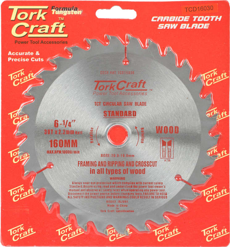 Tork Craft Blade Tct 160 X 30T 20/16 General Purpose Combination Wood - DEFAULT TITLE