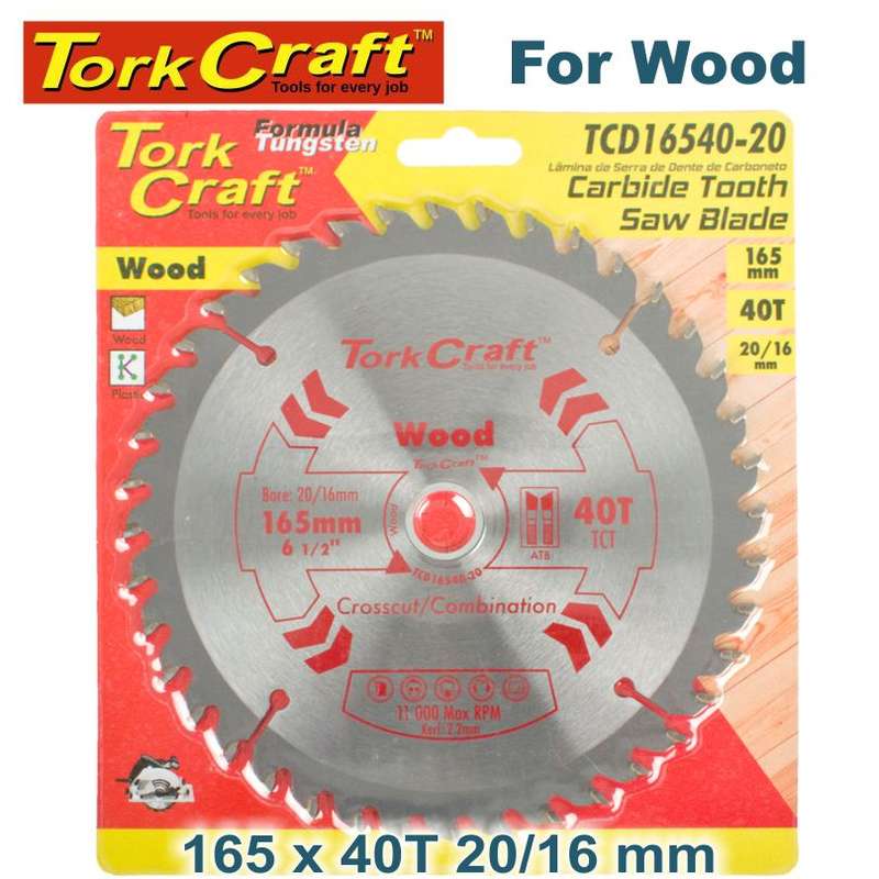 Tork Craft Blade Tct 165 X 40T 20/16 General Purpose Combination - DEFAULT TITLE