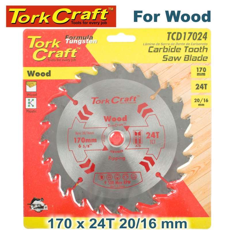 Tork Craft Blade Tct 170 X 24T 20/16 General Purpose Rip - DEFAULT TITLE