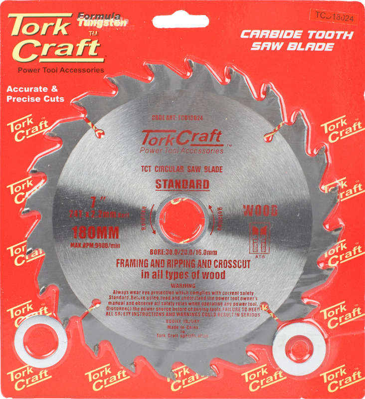 Tork Craft Blade Tct 180 X 24T 30/20/16 General Purpose Rip - DEFAULT TITLE