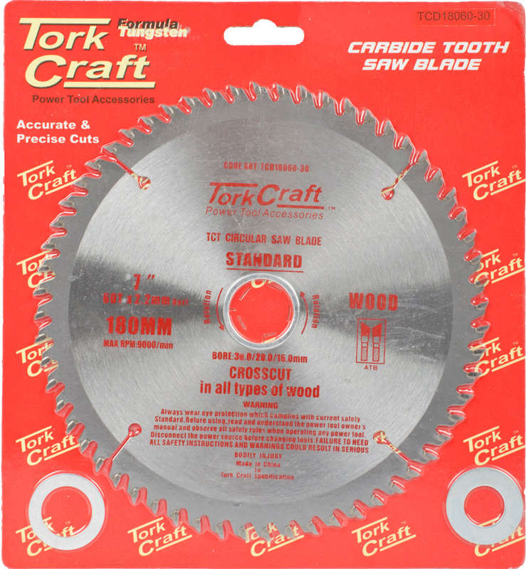 Tork Craft Blade Tct 180 X 60T 30/20/16 General Purpose Combination - DEFAULT TITLE