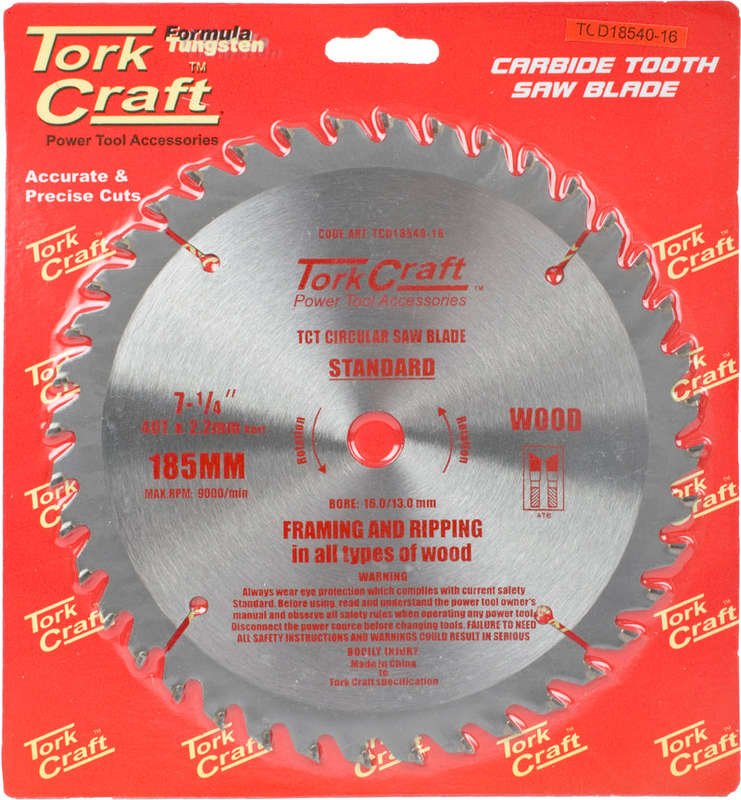 Tork Craft Blade Tct 185 X 40T 16Mm General Purpose Combination - DEFAULT TITLE