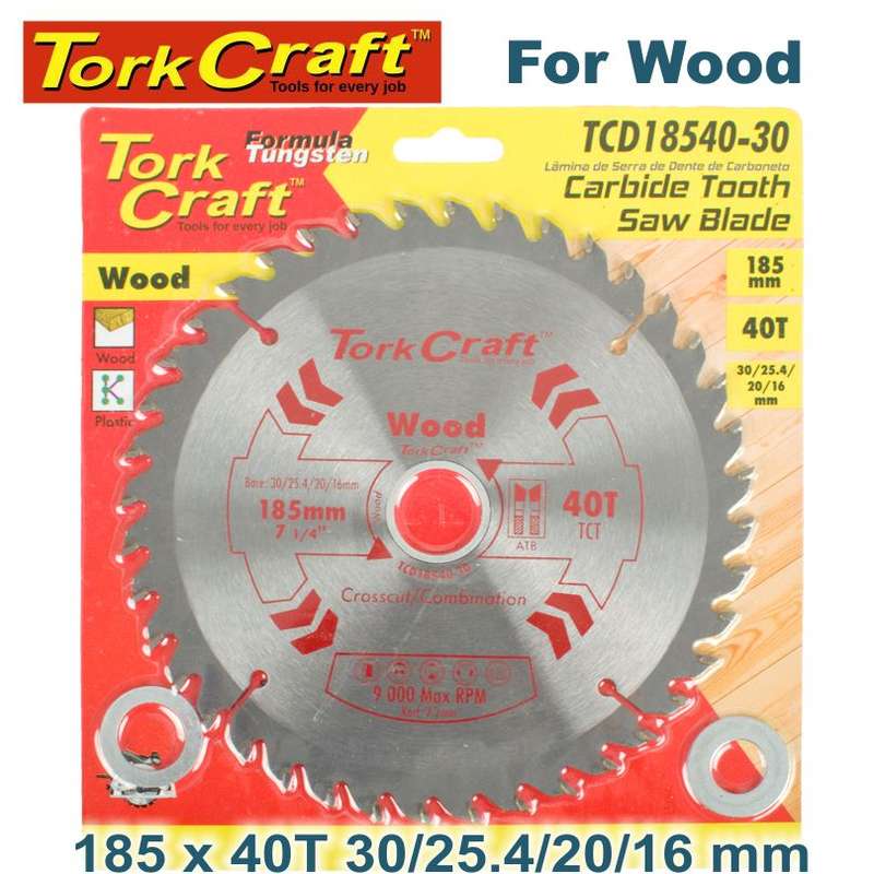 Tork Craft Blade Tct 185 X 40T 30/20/16/1 General Purpose Combination - DEFAULT TITLE