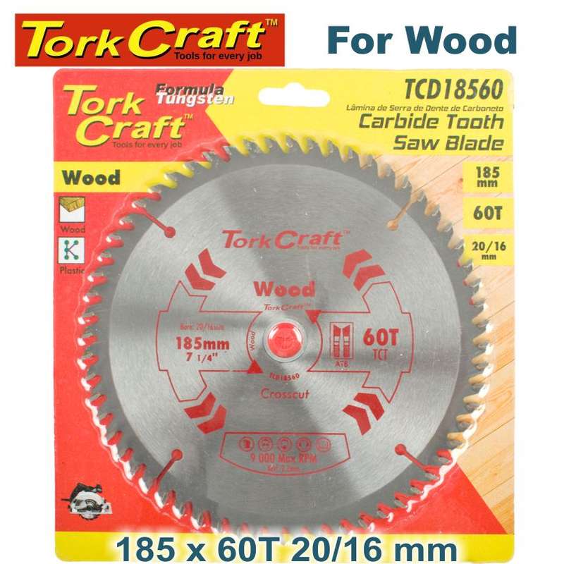 Tork Craft Blade Tct 185 X 60T 20/16 General Purpose Cross Cut - DEFAULT TITLE