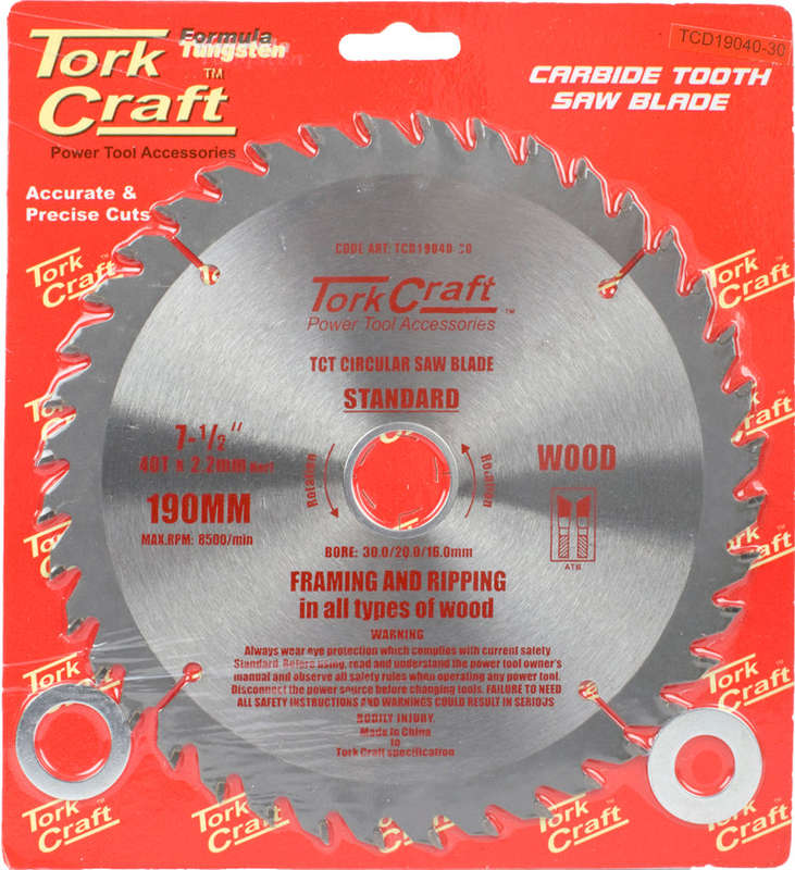 Tork Craft Blade Tct 190 X 40T 30/20/16Mm General Purpose Combination - DEFAULT TITLE