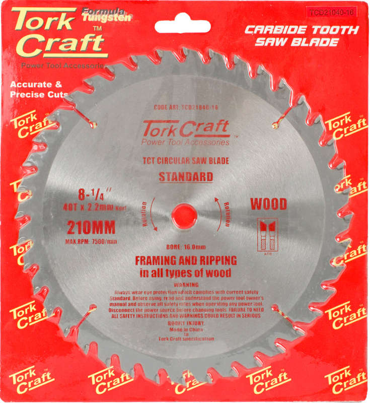 Tork Craft Blade Tct 210  X 40T 16Mm General Purpose Combination - DEFAULT TITLE