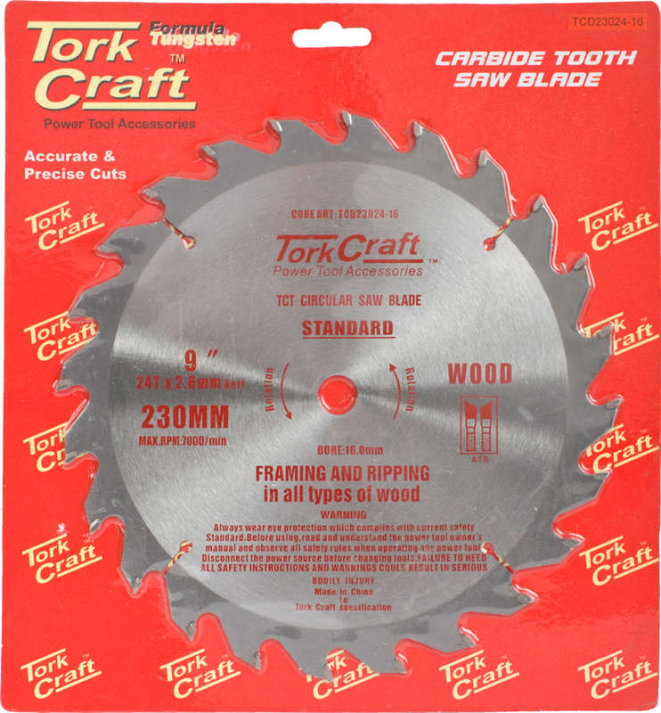 Tork Craft Blade Tct 230 X 24T 16Mm General Purpose Rip - DEFAULT TITLE
