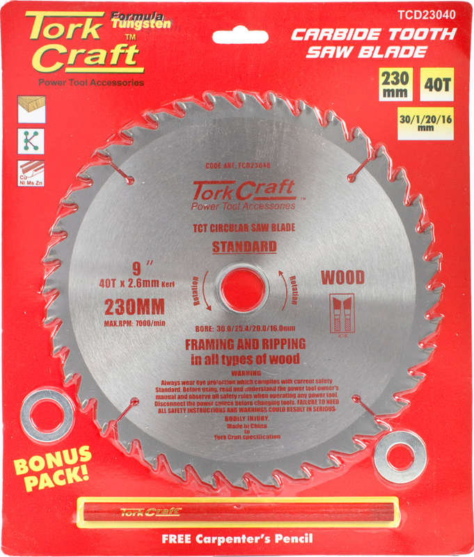 Tork Craft Blade Tct 230 X 40T30/1/20/16 General Purpose Combination - DEFAULT TITLE