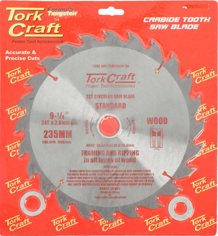 Tork Craft Blade Tct 235 X 24T 30/20/16 General Purpose Rip - DEFAULT TITLE