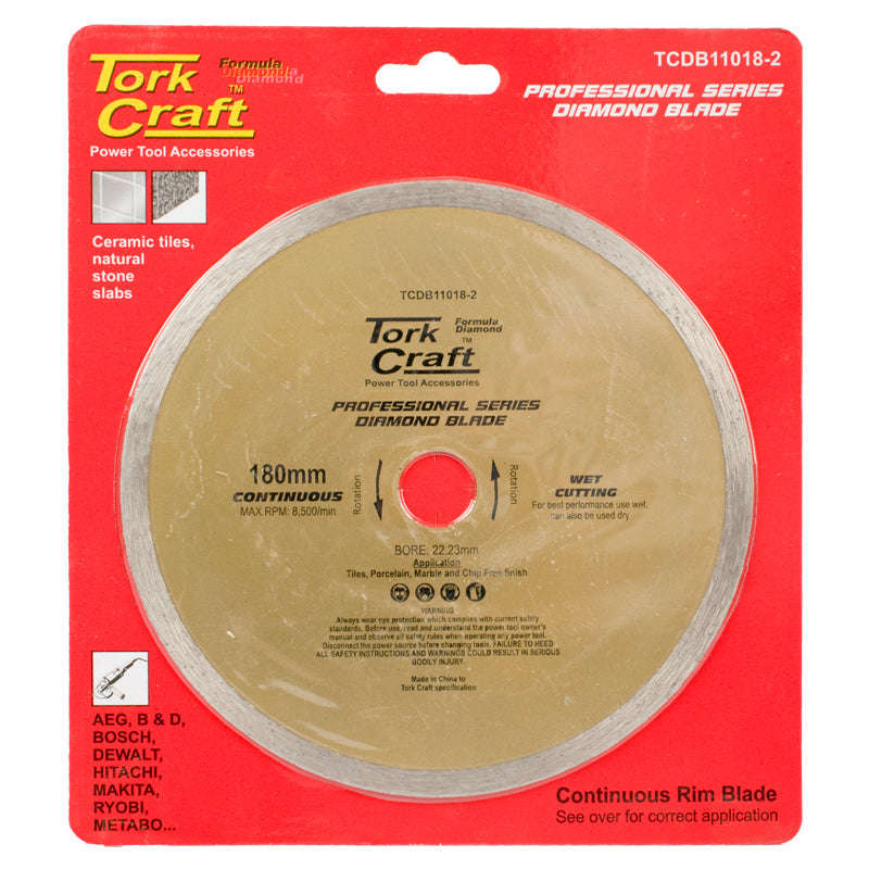 Tork Craft Diamond Blade Cont. Rim 180 X 22.23 - DEFAULT TITLE