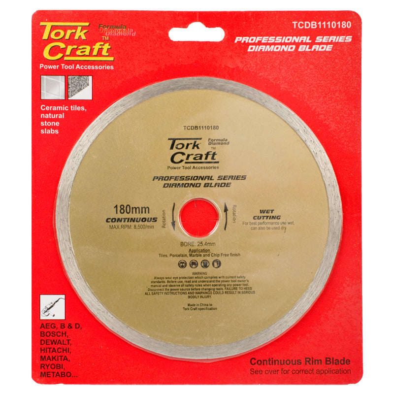 Tork Craft Diam.Blade 180X25.4 Cont.Rim - DEFAULT TITLE