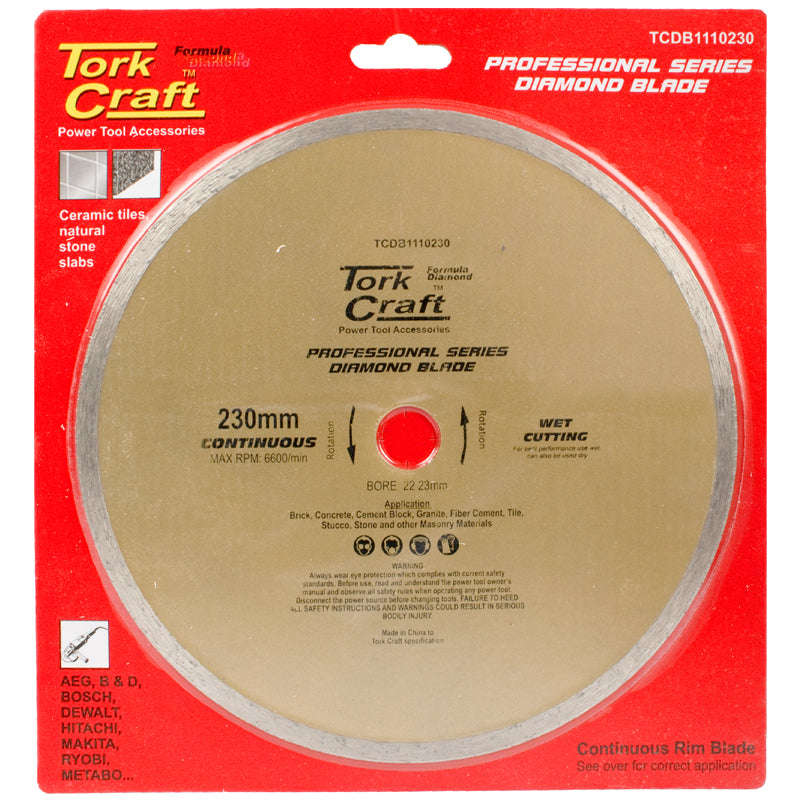 Tork Craft Diamond Bld.230X22.22 Cont.Rim - DEFAULT TITLE
