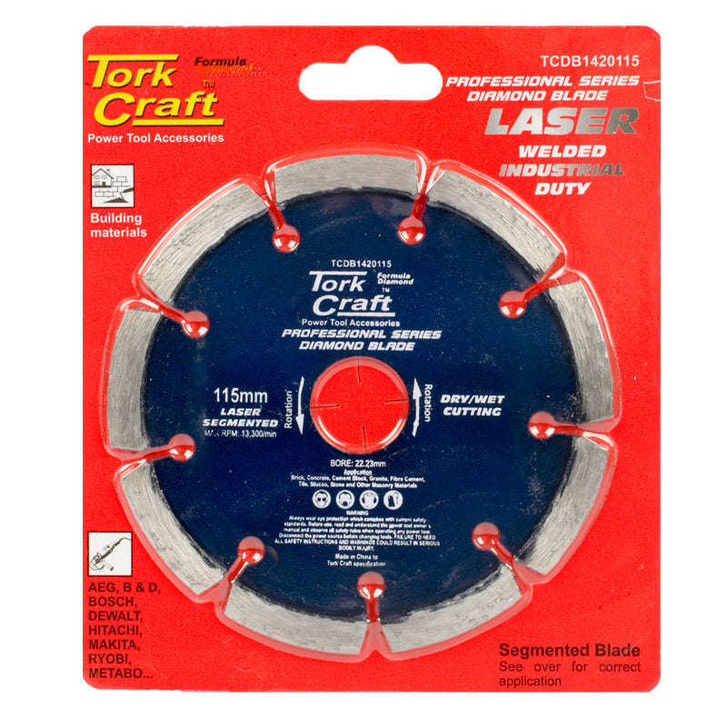 Tork Craft Diamond Blade 115Mm Segmented Laser Industrial - DEFAULT TITLE