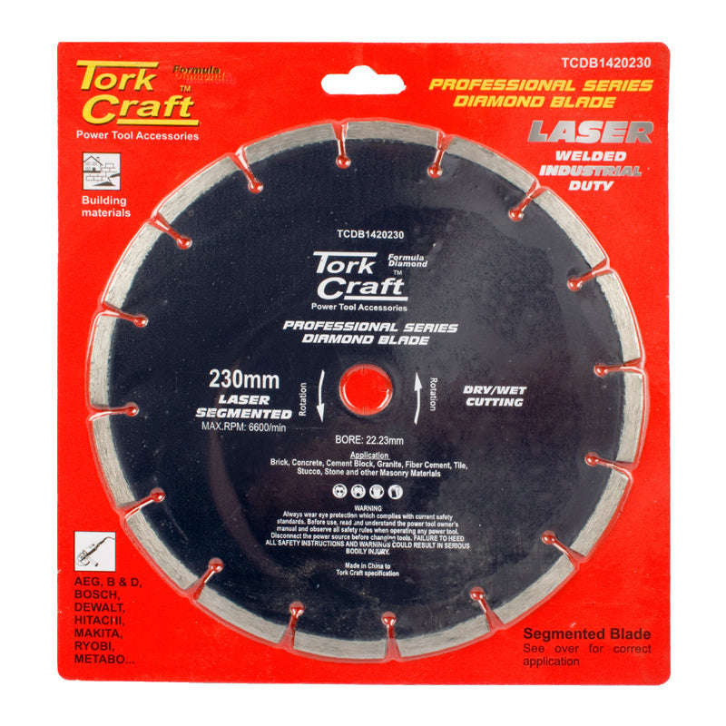 Tork Craft Diamond Blade 230Mm Segmented Laser Industrial - DEFAULT TITLE