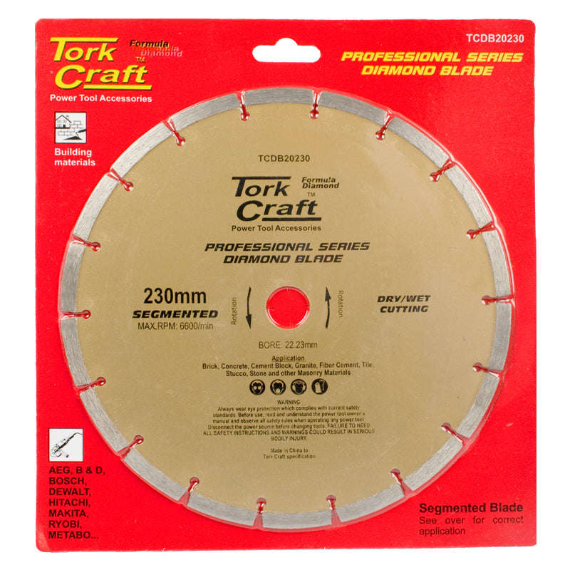 Tork Craft Diamond Blade 230Mm Segmented Profesional - DEFAULT TITLE