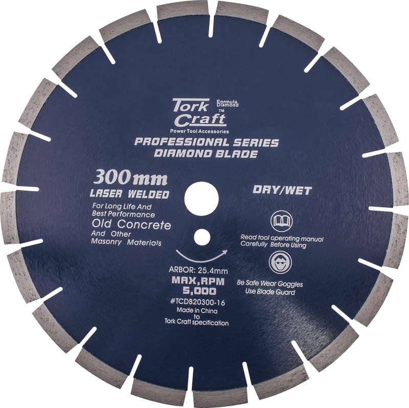 Tork Craft Diamond Blade 300 X 25.4Mm Old Concrete Laser Welded Segmented - DEFAULT TITLE