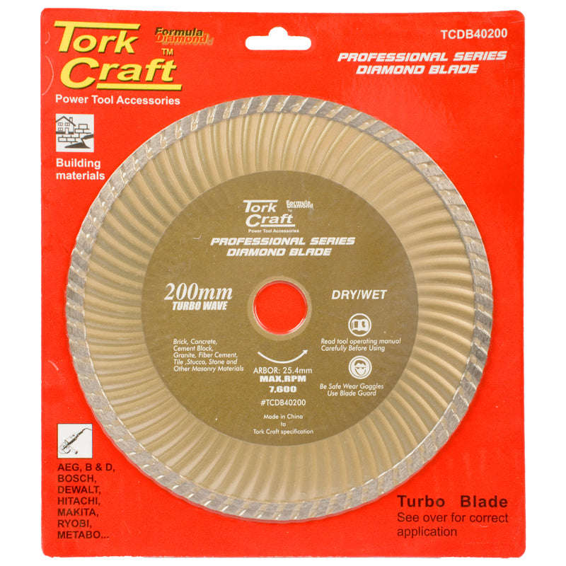 Tork Craft Diamond Blade 200X25.4Mm Turbo -