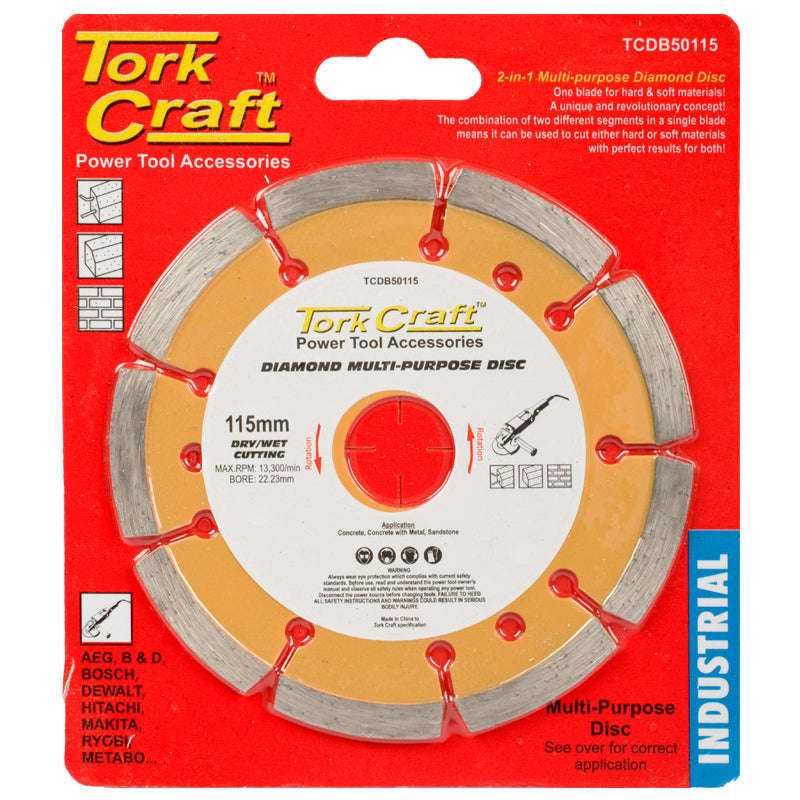 Tork Craft Diamond Blade Multi Purp. 115Mm Hard & Soft Mat. - DEFAULT TITLE
