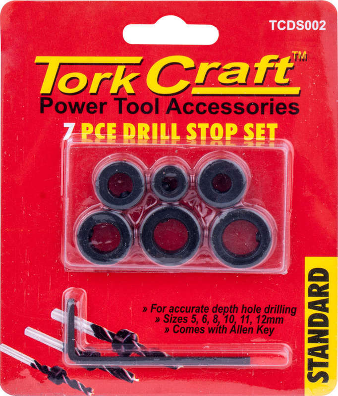 Special - Tork Craft 7Pc Drill Stop Set (5.6.8.10.11.12Mm) C/W Allen Key - DEFAULT TITLE