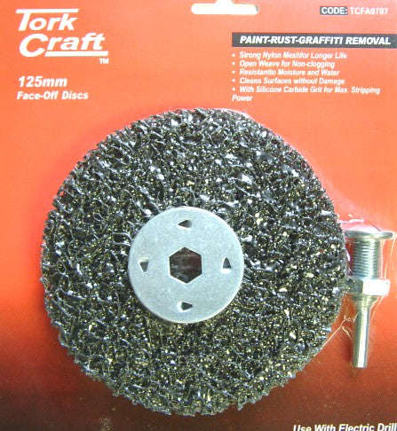 Tork Craft Face Off Disc And Arbor 125Mm Carded For Drill - DEFAULT TITLE