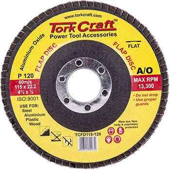 Tork Craft Flap Sanding Disc 115Mm 120 Grit - DEFAULT TITLE