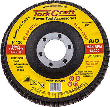 Tork Craft Flap Disc 115Mm 15 Deg.Angle 120Grit - DEFAULT TITLE