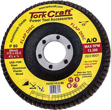 Tork Craft Flap Disc 115Mm 15 Deg.Angle 80Grit - DEFAULT TITLE