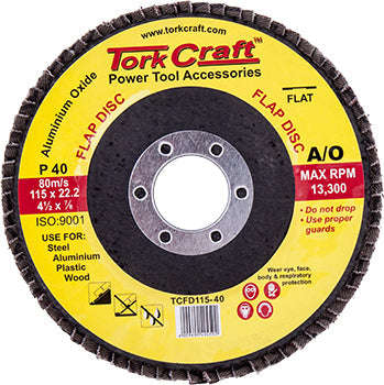 Tork Craft Flap Sanding Disc 115Mm 40Grit - DEFAULT TITLE
