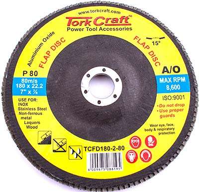 Tork Craft Flap Disc 180Mm 15 Deg.Angle 80Grit -